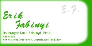 erik fabinyi business card